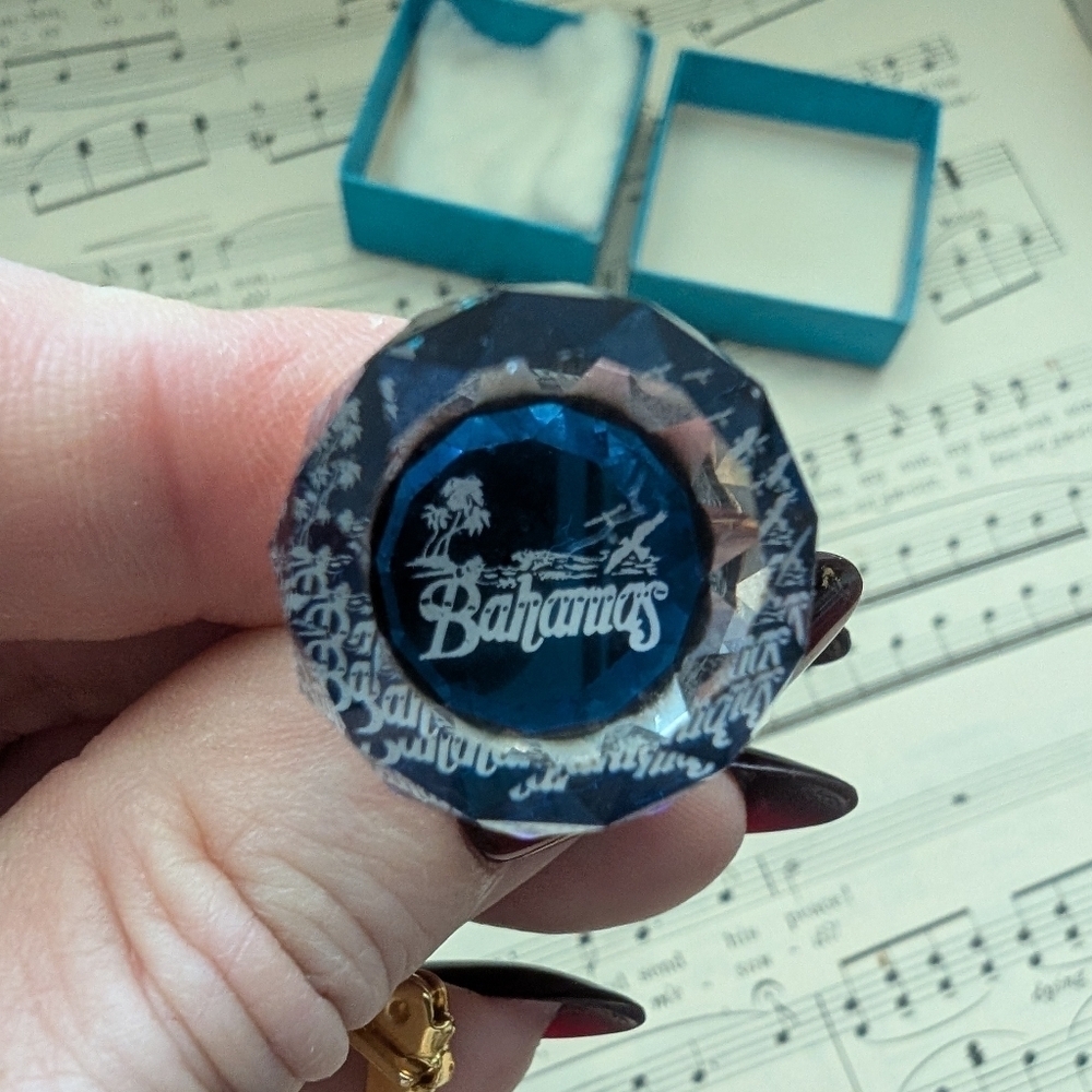 Blue Bahamas Souvenir Crystal Keychain